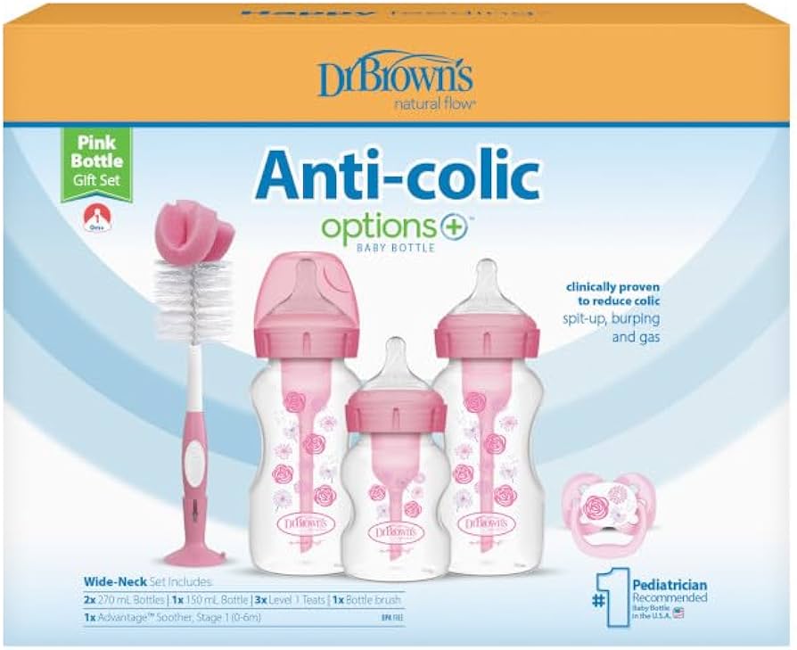 Dr brown's anti colic options+ gift set pink