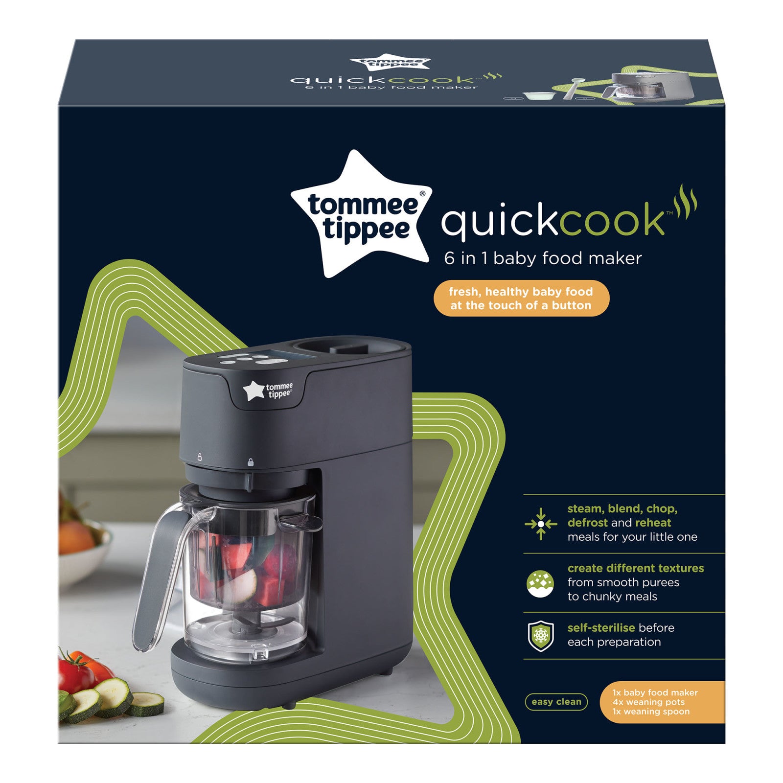 Tommee tippee 6 in 1 baby food maker - black