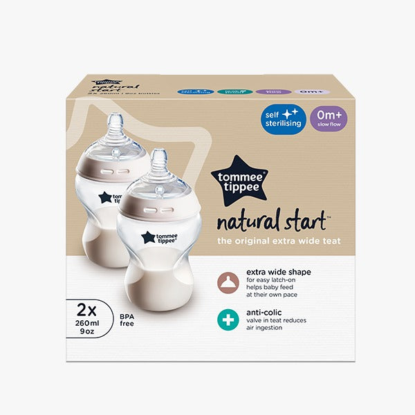 Tommee tippee natural start set of 2, 260ml 0m+