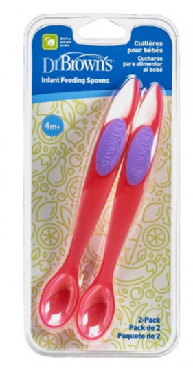 Infant feeding spoon 2-packs, pink 4m+