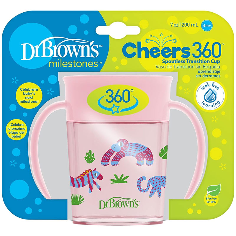 Smooth wall 360 cheerscup + handles 200ml Pink 6m+