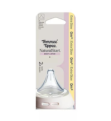 Tommee Tippee Natural Start Baby Bottle Triangular Teats Extra-Slow Flow 2 Pack