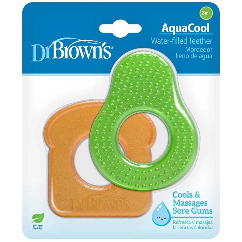 Dr Brown’s 3m+ AquaCool 2x Water Filled Teether Avocado & Toast