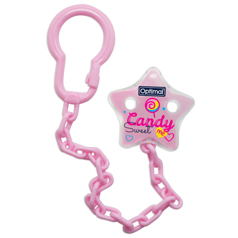 Optimal Soother Holder star pink
