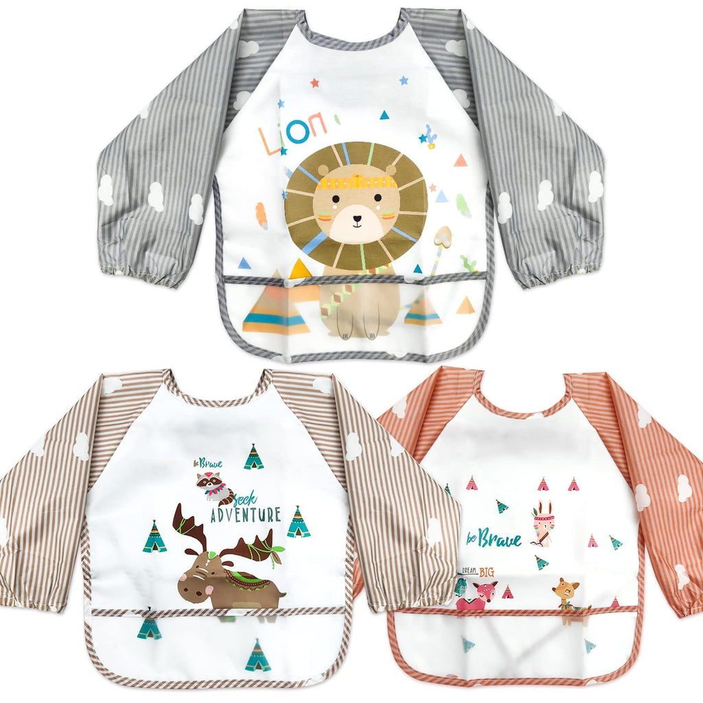Silicone baby bib - waterproof with pocket