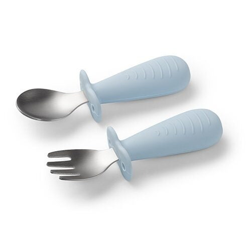 Babyono stainless steel spoon and fork blue