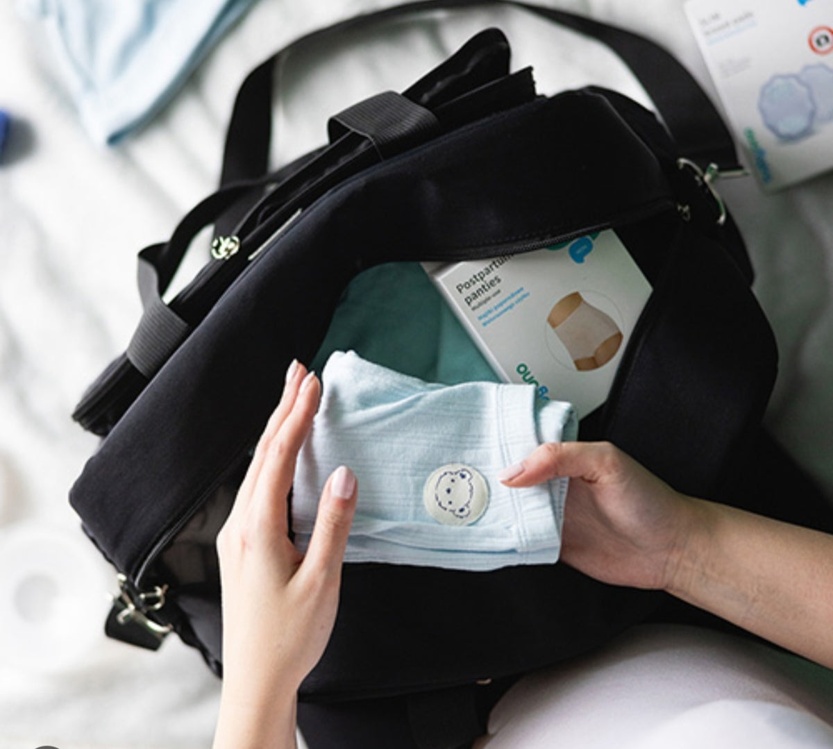 Babyono mom travel bag black color