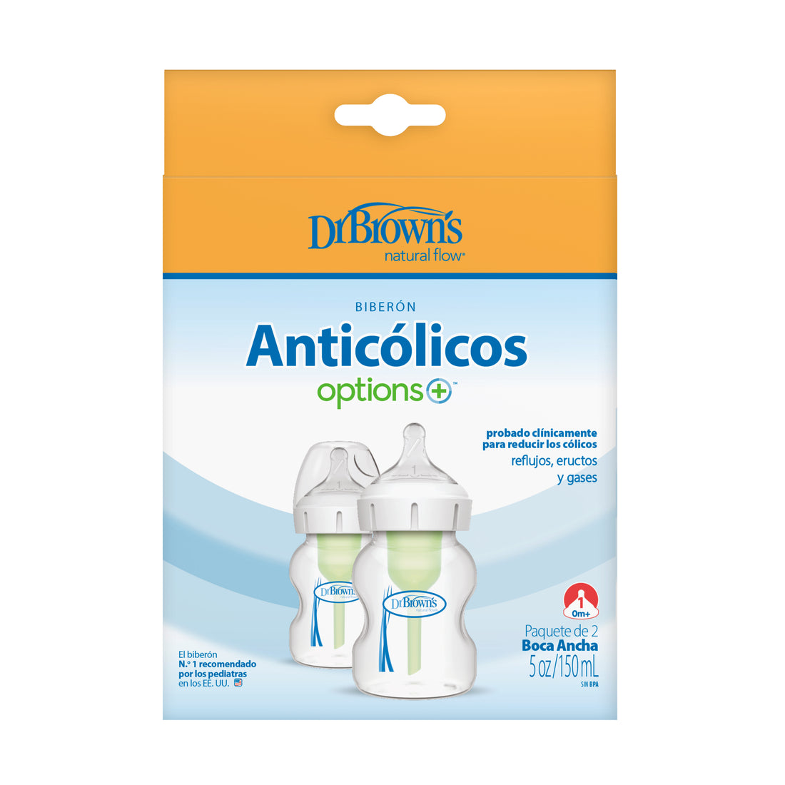 Wide Neck Op+ Bottles 150 ml (Pack of 2) Blue white
