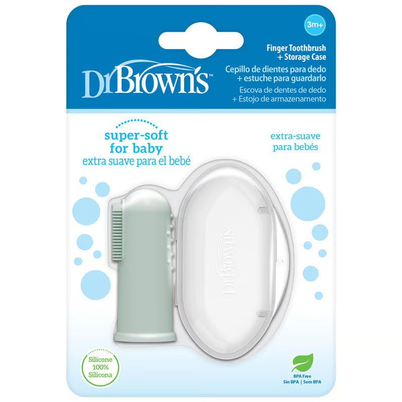 Silicone finger toothbrush green