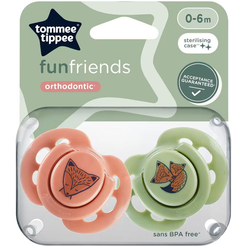 Tommee Tippee 0-6m Fun Friends Soothers Pacifiers