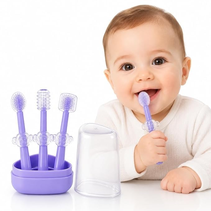 Silicone tooth and mouth cleaner 3per pack with box