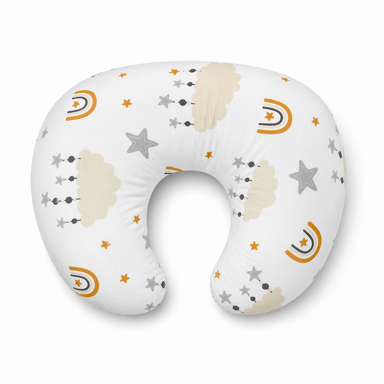Nursing pillow rainbow theme white/Orange/grey