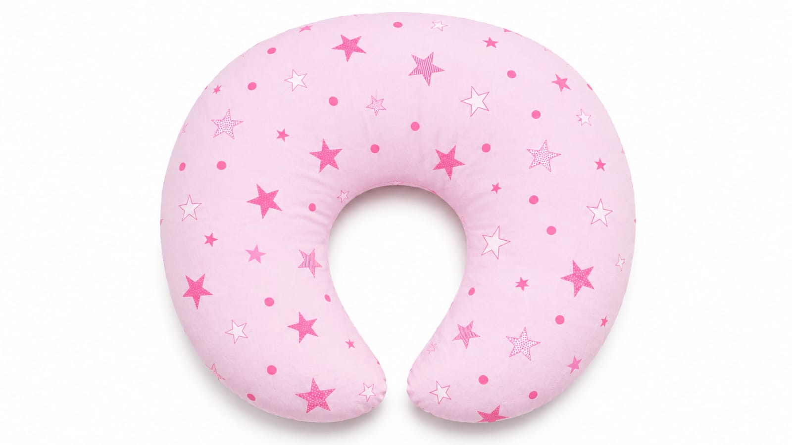 Nursing pillow blue with stars pink