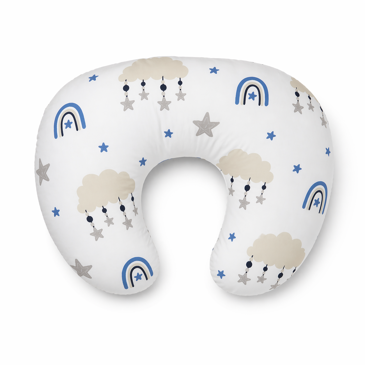 Nursing pillow rainbow theme white/blue