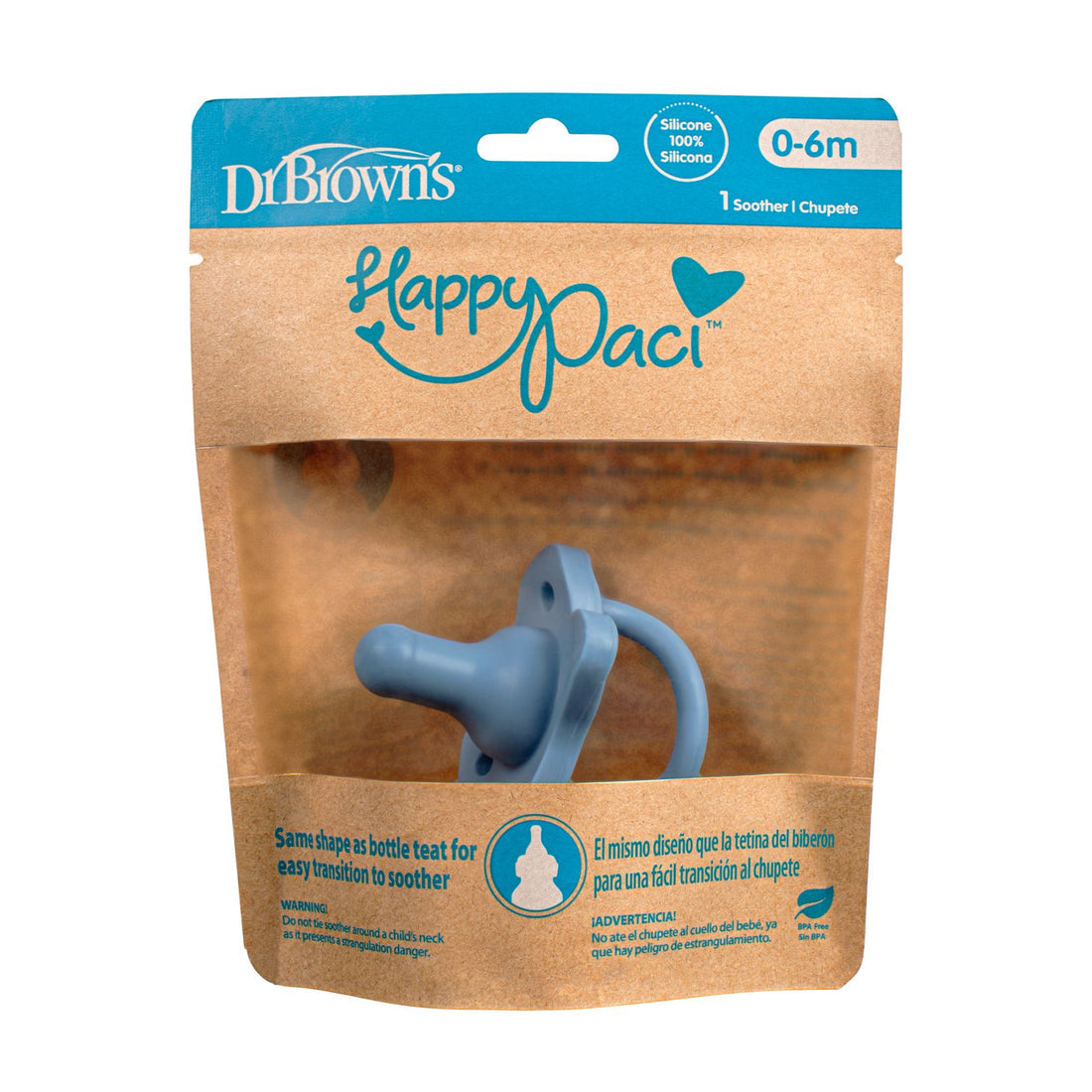 Dr brown's happy paci 0-6 m blue