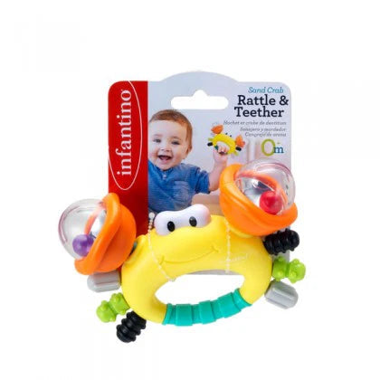 Infantino Rattle & Teether Sand Crab Baby Toy