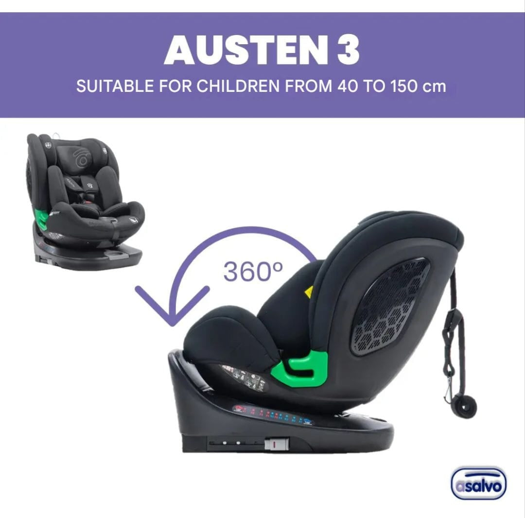 Asalvo Austen 3 carseat, 360° from birth until 12y