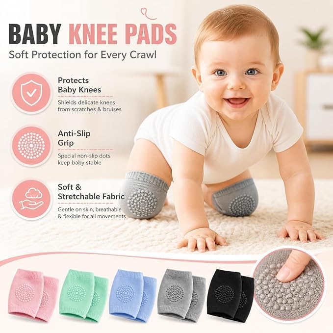 Baby Knee Pads pair - Anti Slip Knee Soft Crawling Pads