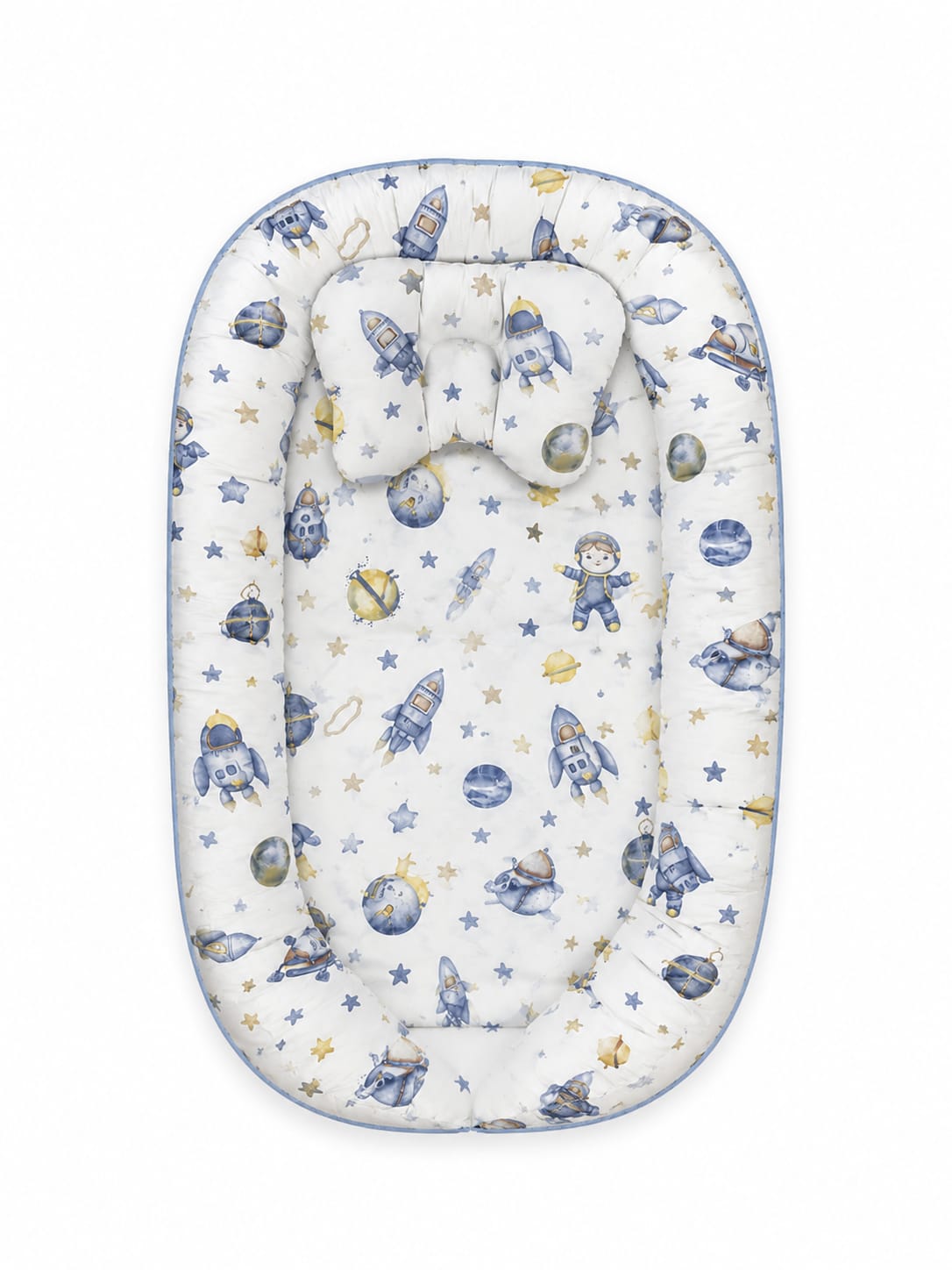 Baby nest blue astronaut theme