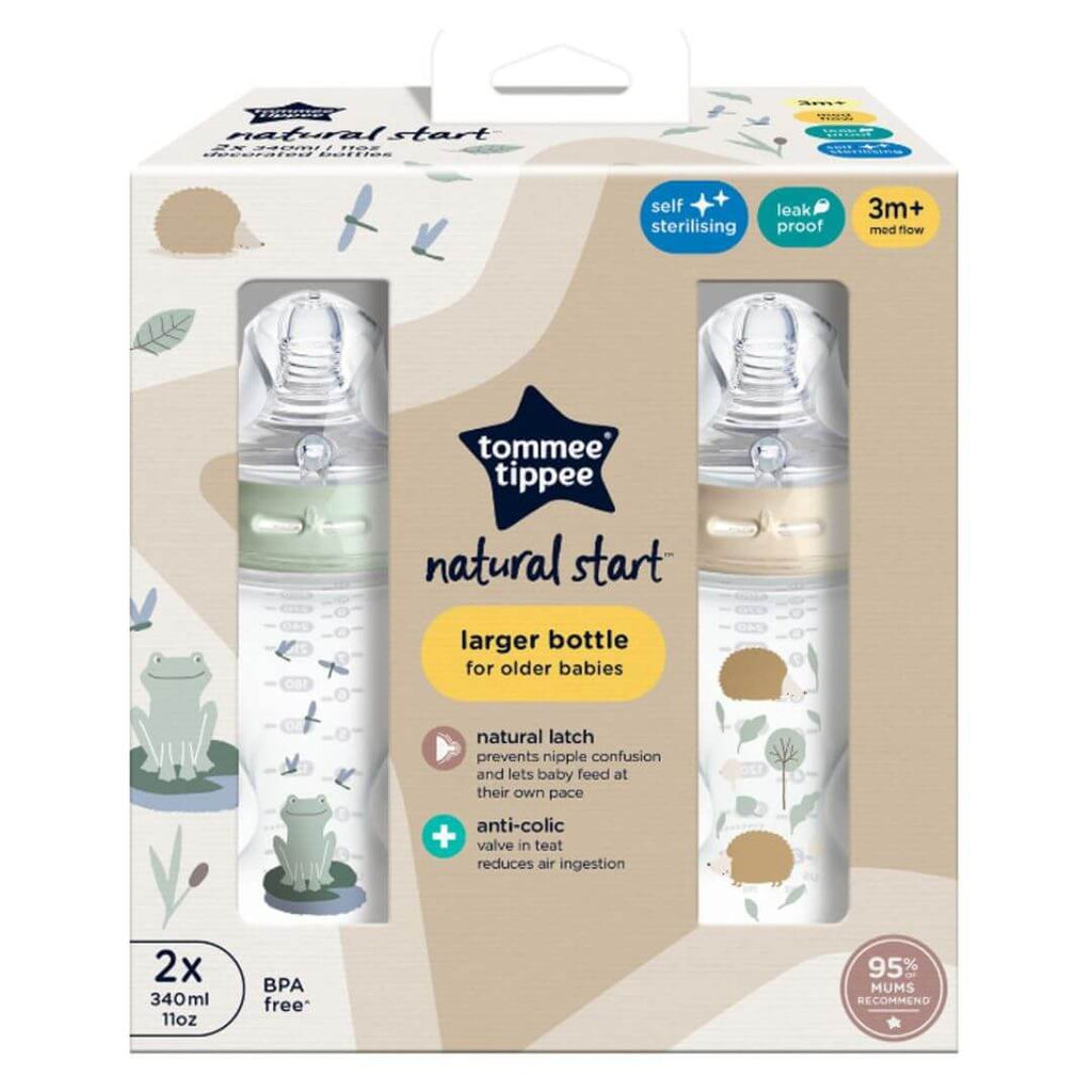 Tommee tippee natural start set of 2, 340ml, 3m+, on the pond