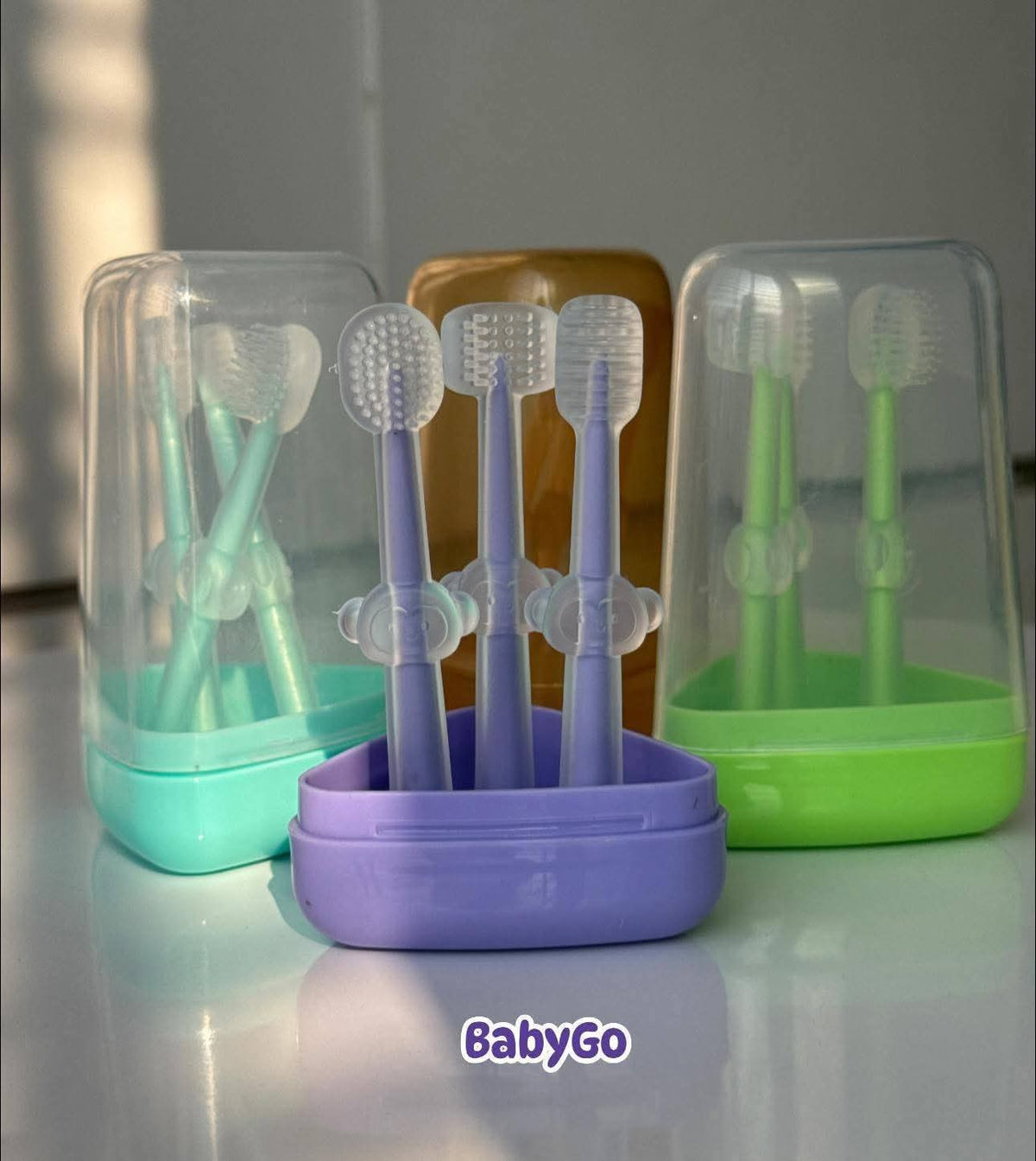 Silicone tooth and mouth cleaner 3per pack with box