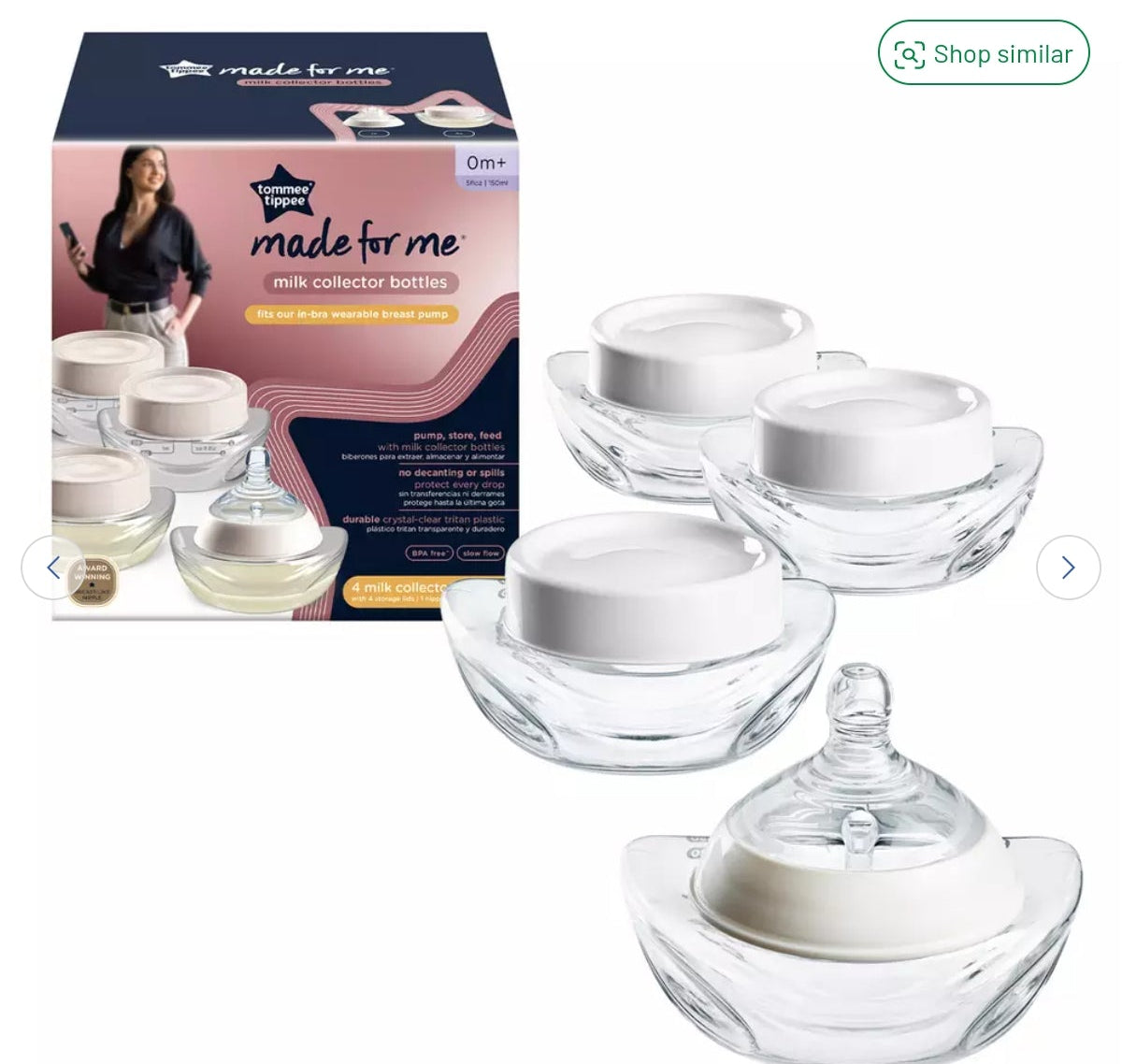 Tommee tippee milk collector x4