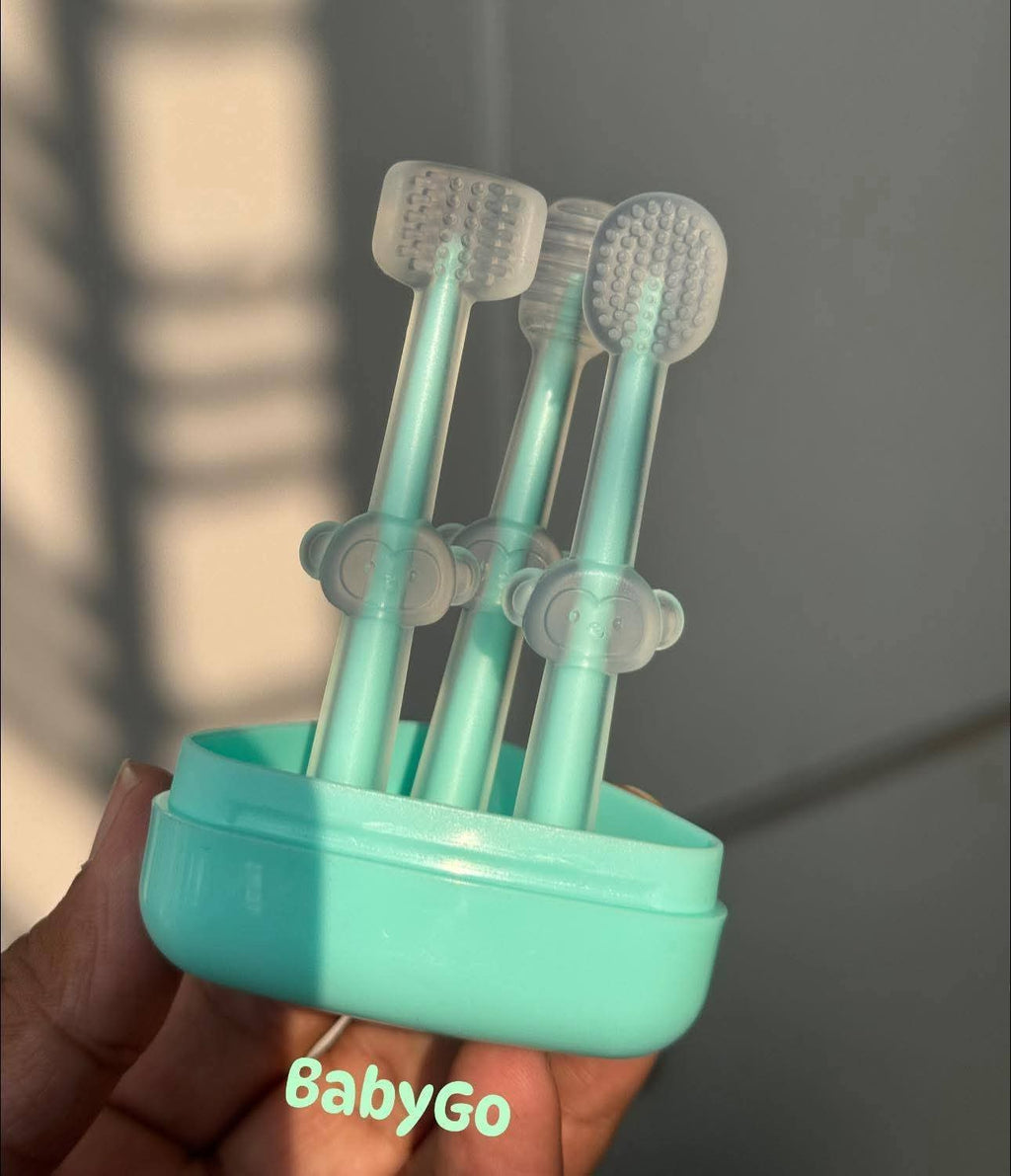 Silicone tooth and mouth cleaner 3per pack with box