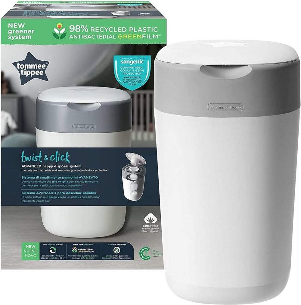 Twist & click advanced nappy disposal system white
