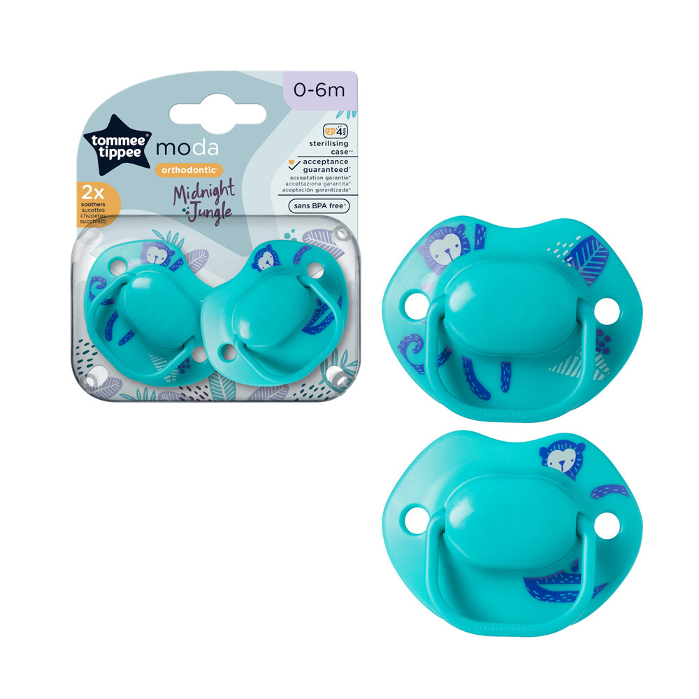 Tommee tippee jungle pacifier blue 0-6m 2 pack