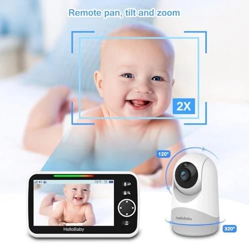 Hello baby monitor, 5.0 inch with remote pan and tilt