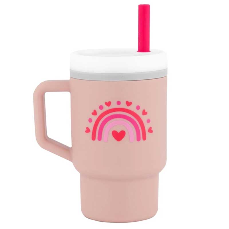 Infantino 6m+ My 1st Tumbler Training Water Cup With Straw Hearts Pink