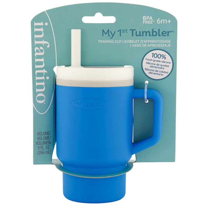 Infantino 6m+ My 1st Tumbler Training Water Cup With Straw Ocean Blue