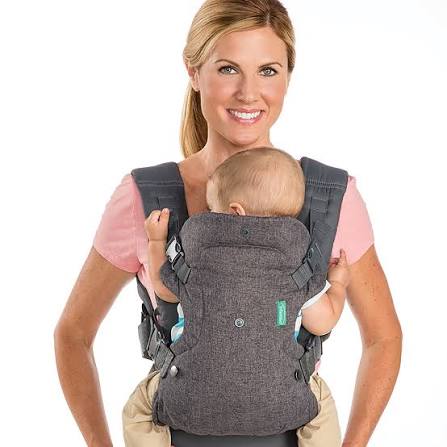 Infantino Flip 4-in-1 Convertible Baby Carrier, 4-Position, Unisex Infants & Toddlers 8-32lb, Gray