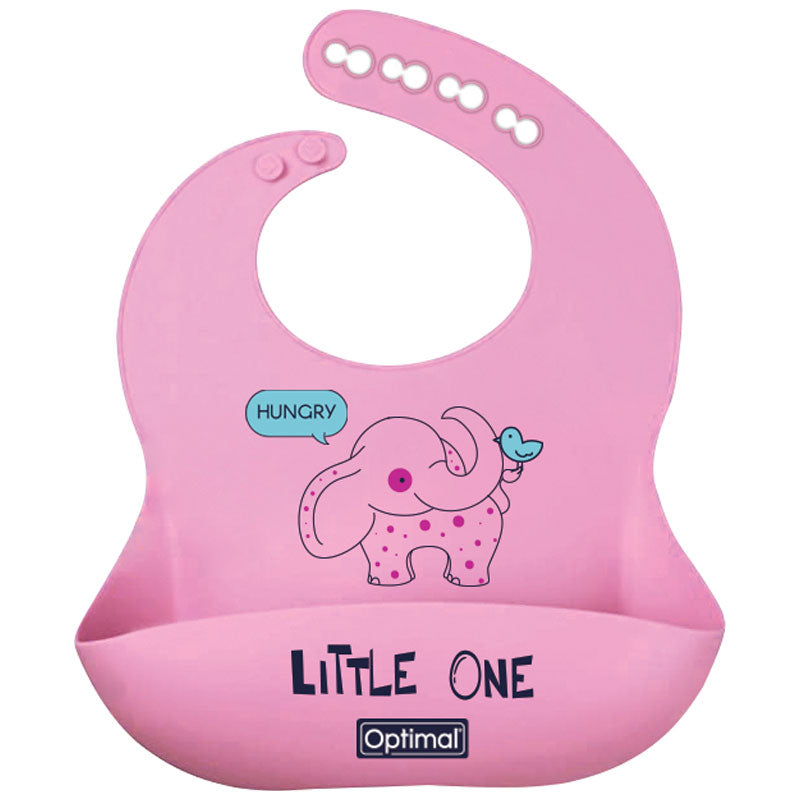 Optimal 4m+ Silicone Baby Bib Pink