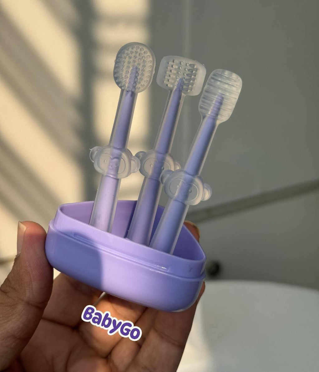 Silicone tooth and mouth cleaner 3per pack with box