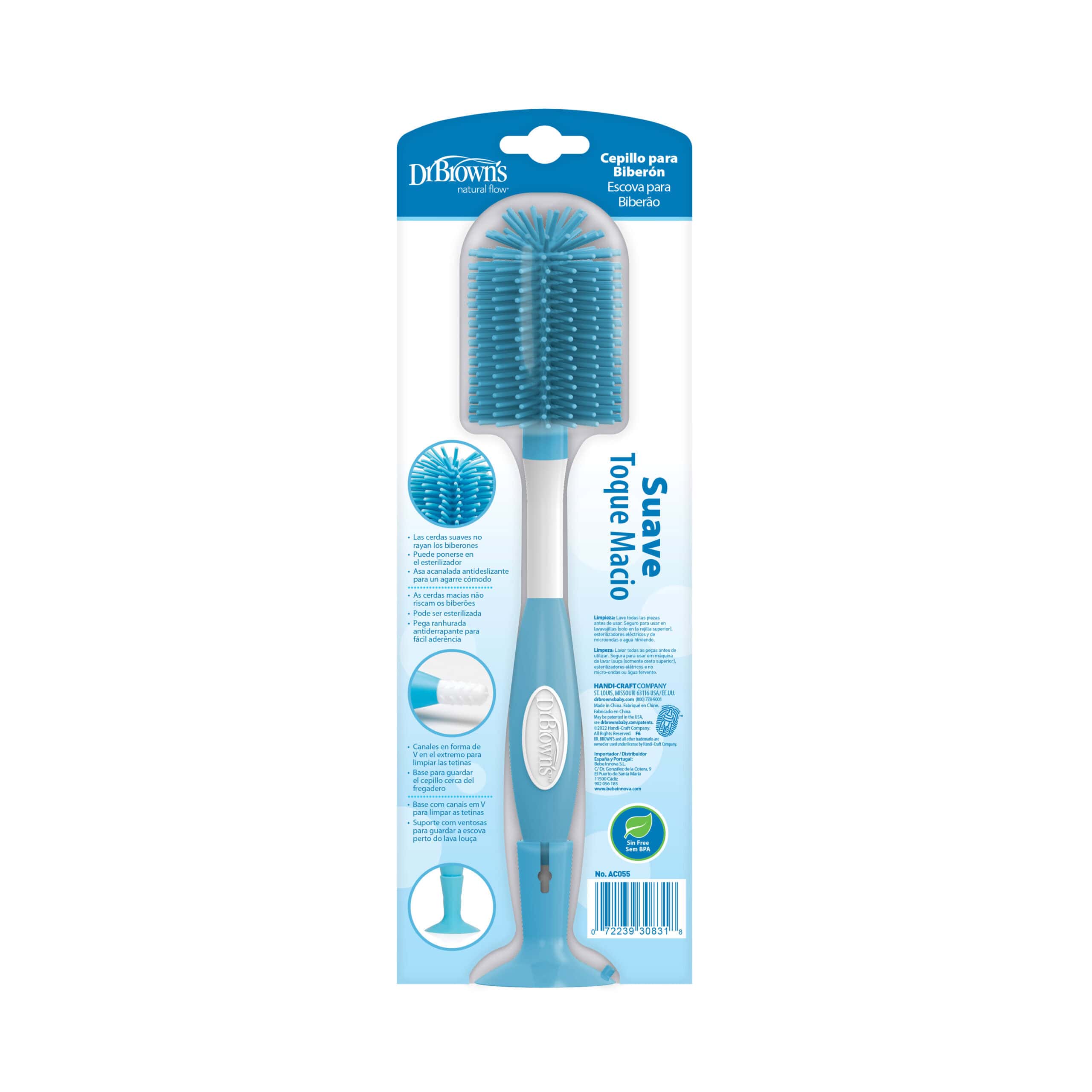 Soft touch bottle brush blue