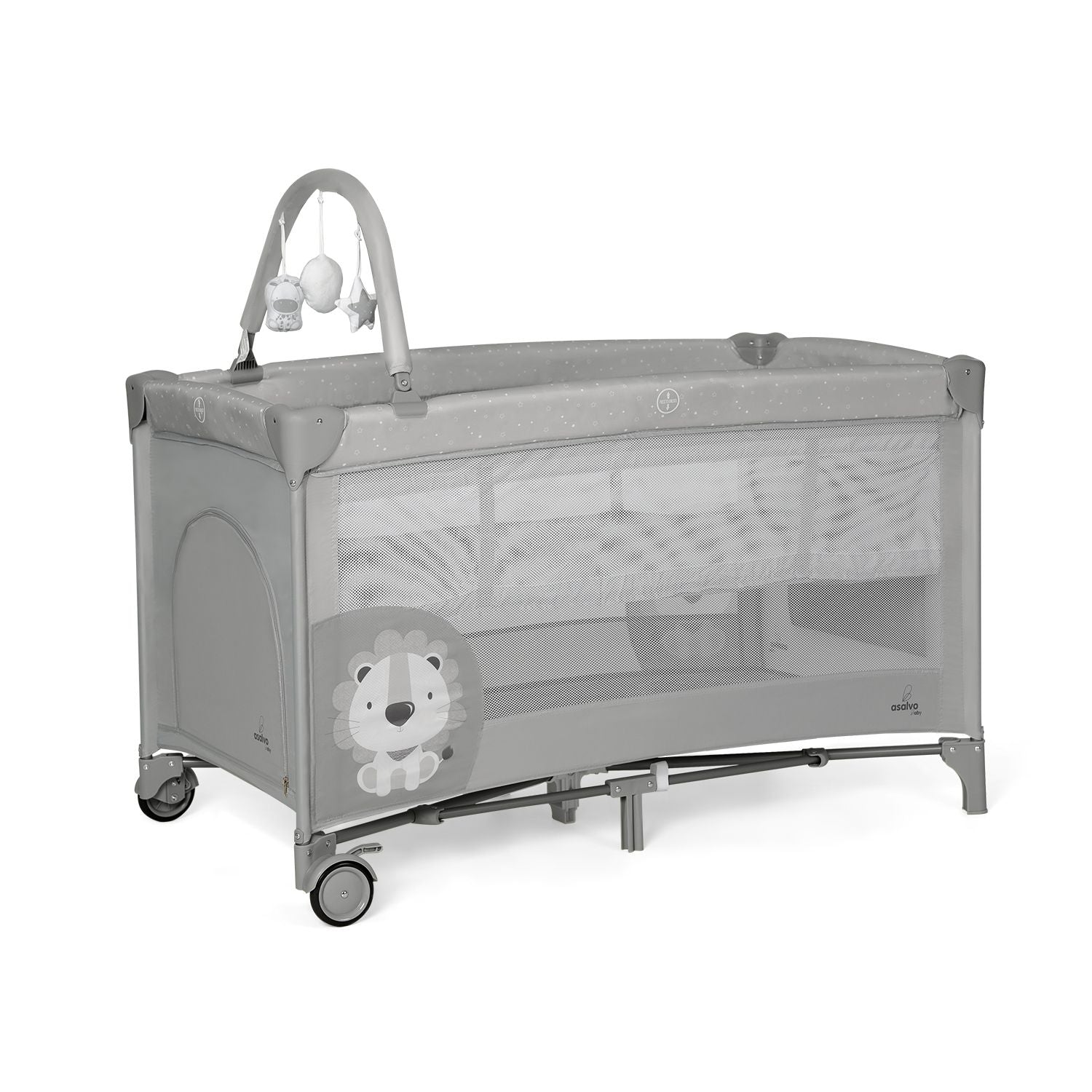 Asalvo Complete Duo lion grey Travel Cot