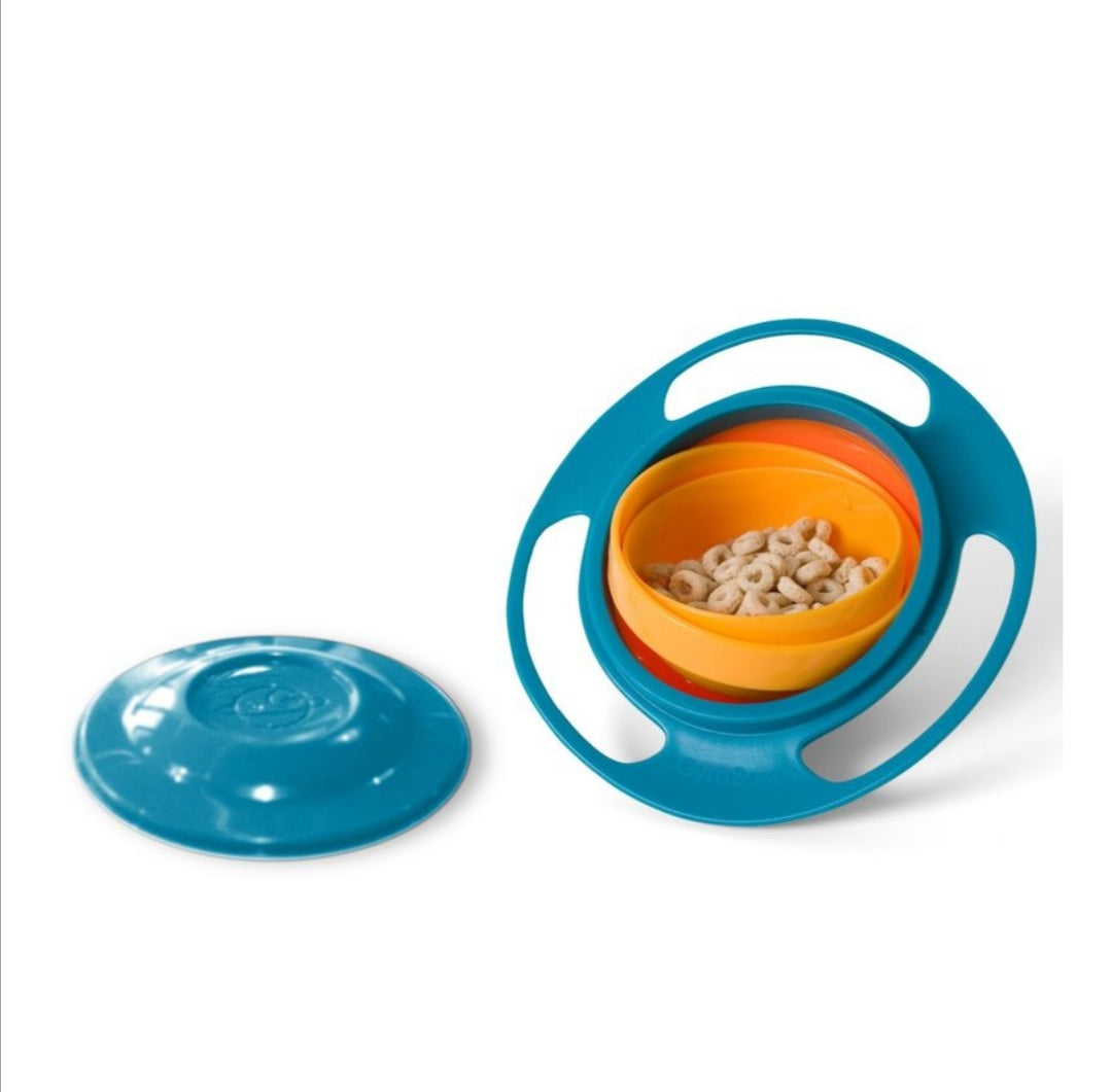 360° spill proof gyro snack bowl for toddlers
