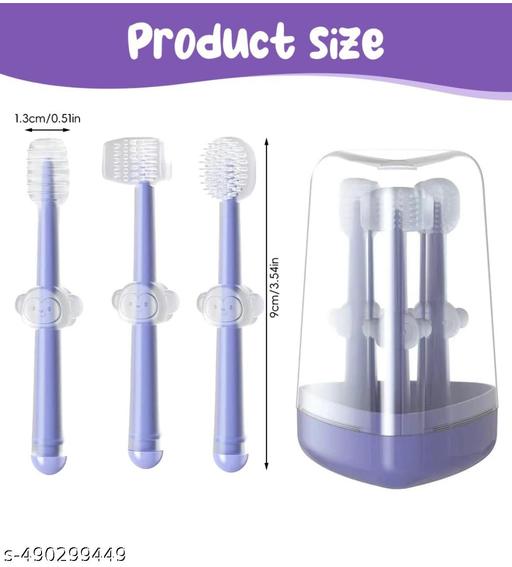 Silicone tooth and mouth cleaner 3per pack with box
