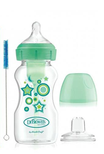 Dr brown's bottle to sippy 6m+, 270ml green