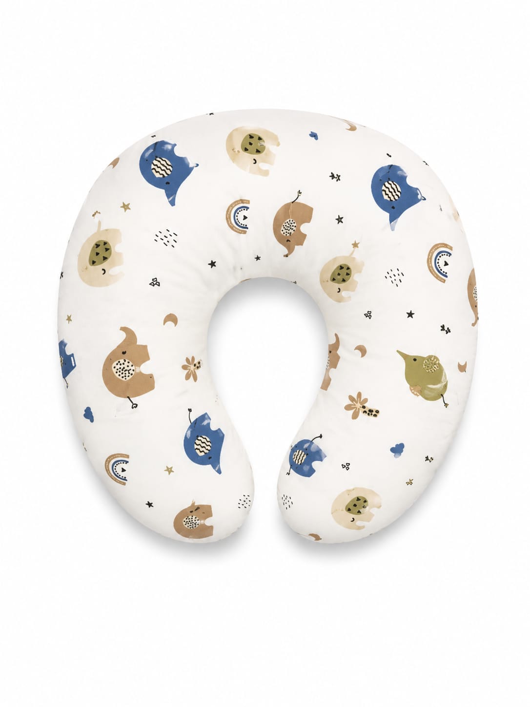 Nursing pillow blue and brown elephants