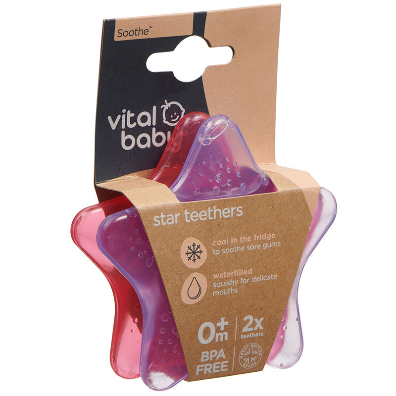Star teethers pink and purple