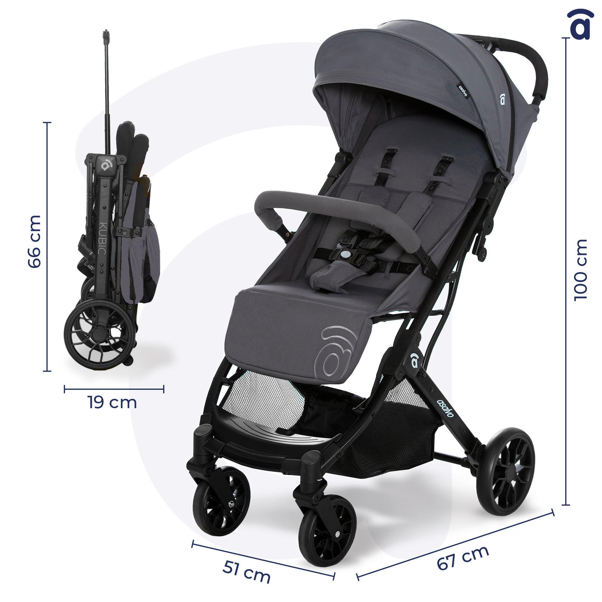 Asalvo kubic 2 travel stroller 0-4 years