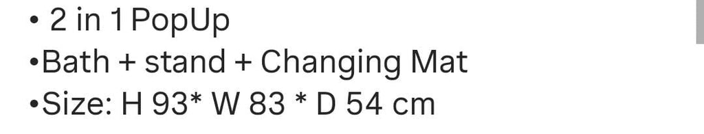 2 in 1 PopUp baby bath with changing mat nature with thermometer