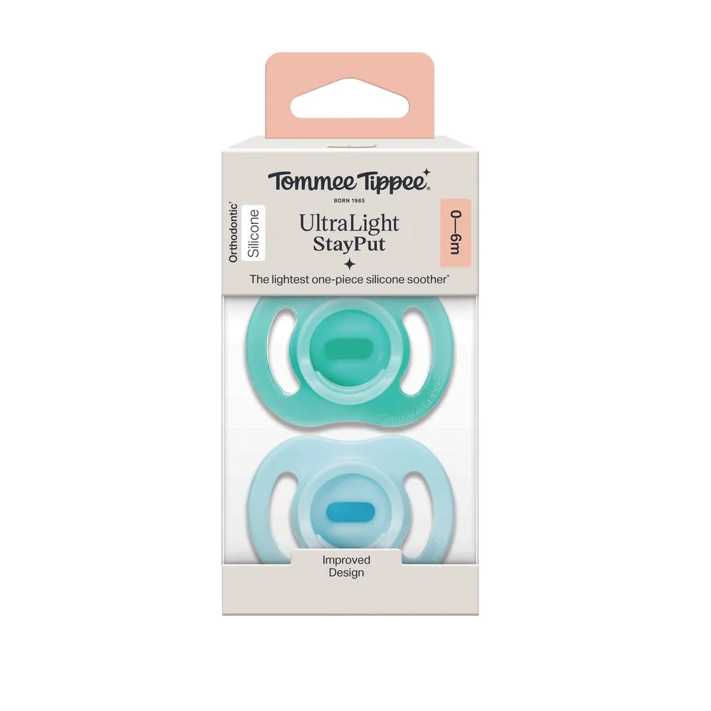 Tommee Tippee Ultra-Light Stayput Silicone Soother 0-6M blue