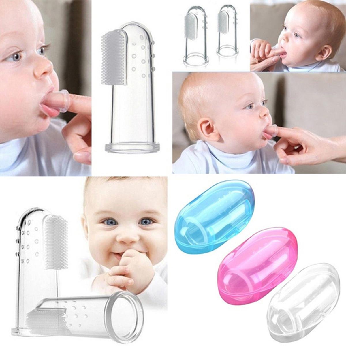 Kokibebe silicone finger toothbrush with case