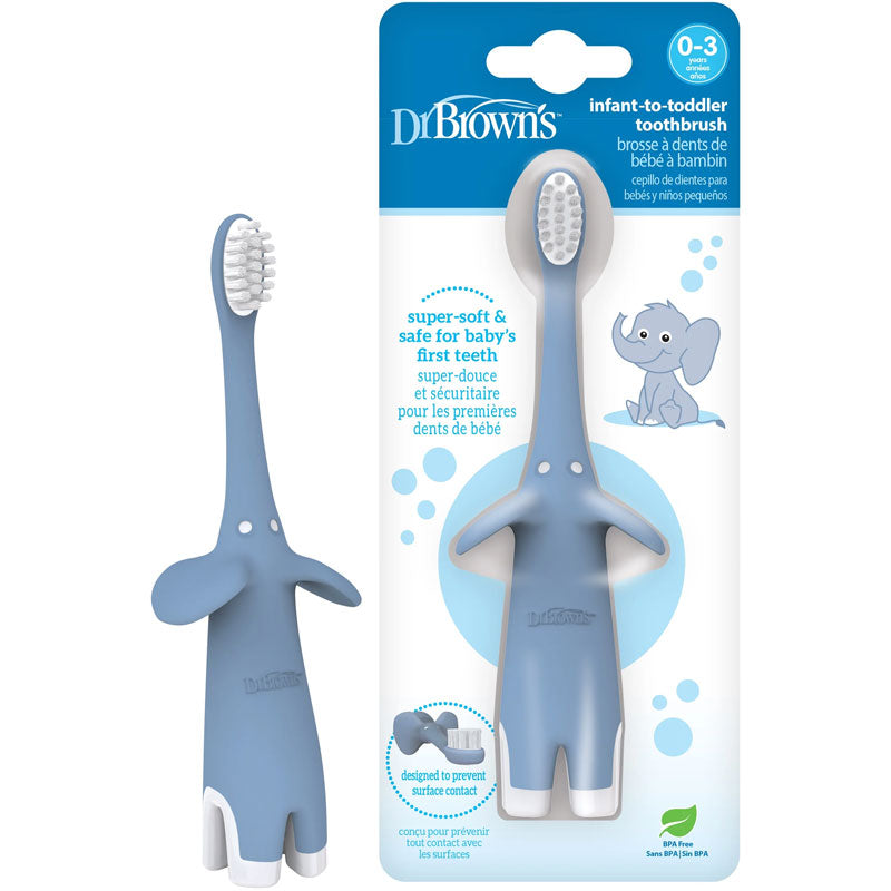 Infant - Toddler (0-3years) elephant toothbrush, blue