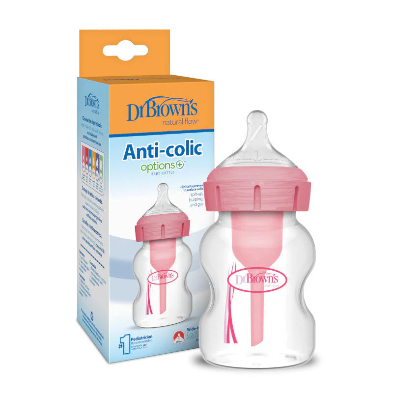 Dr Brown’s Options+ Anti-Colic Wide Neck Bottle Pink 150 ML