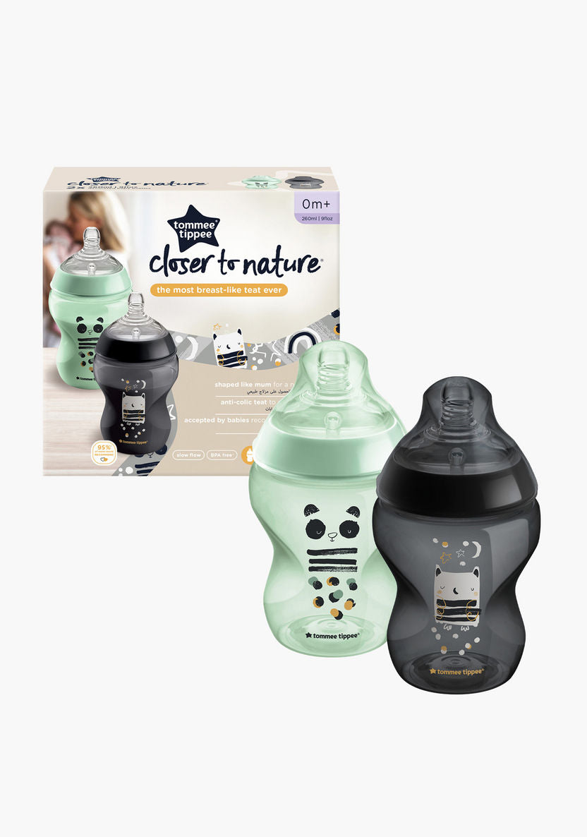 Tommee tippee closer to nature 0m+ set of 2, 260ml each black/green