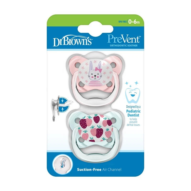 Pink Prevent Butterfly Soother 0-6months -2packs-